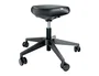 Leitz Taburete Ergo con Asiento Triangular, 5 Ruedas Giratorias, Regulable en Altura (46-59 cm), Negro, Piel Sintética