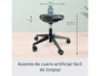 Leitz Taburete Ergo con Asiento Triangular, 5 Ruedas Giratorias, Regulable en Altura (46-59 cm), Negro, Piel Sintética