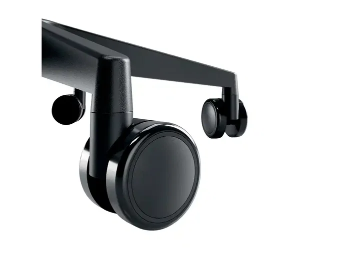 Leitz Taburete Ergo con Asiento Triangular, 5 Ruedas Giratorias, Regulable en Altura (46-59 cm), Negro, Piel Sintética