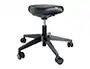 Leitz Taburete Ergo con Asiento Triangular, 5 Ruedas Giratorias, Regulable en Altura (46-59 cm), Negro, Piel Sintética
