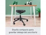 Leitz Taburete Ergo con Asiento Triangular, 5 Ruedas Giratorias, Regulable en Altura (46-59 cm), Negro, Piel Sintética