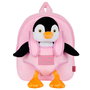 PERLETTI Mochila Reversible con Peluche Peggie Pingüino 27x21x9cm
