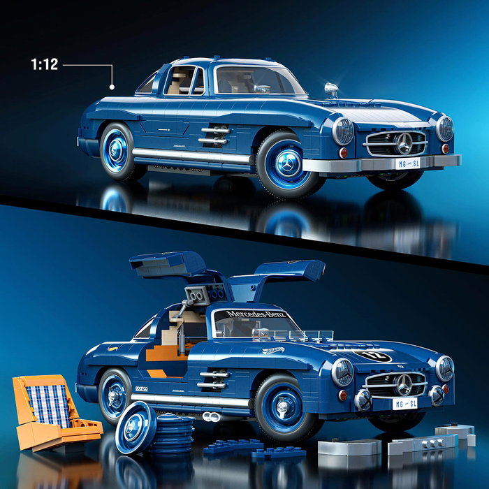 Mattel Hot Wheels Premium Mercedes-Benz 300 SL Gullwing Set de Construcción 1:12 Mattel Hot Wheels Premium Mercedes-Benz 300 SL Gullwing Set de Construcción 1:12