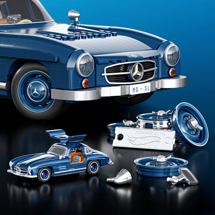 Mattel Hot Wheels Premium Mercedes-Benz 300 SL Gullwing Set de Construcción 1:12 Mattel Hot Wheels Premium Mercedes-Benz 300 SL Gullwing Set de Construcción 1:12