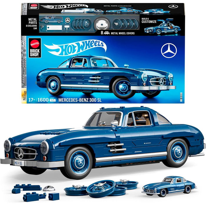 Mattel Hot Wheels Premium Mercedes-Benz 300 SL Gullwing Set de Construcción 1:12 Mattel Hot Wheels Premium Mercedes-Benz 300 SL Gullwing Set de Construcción 1:12