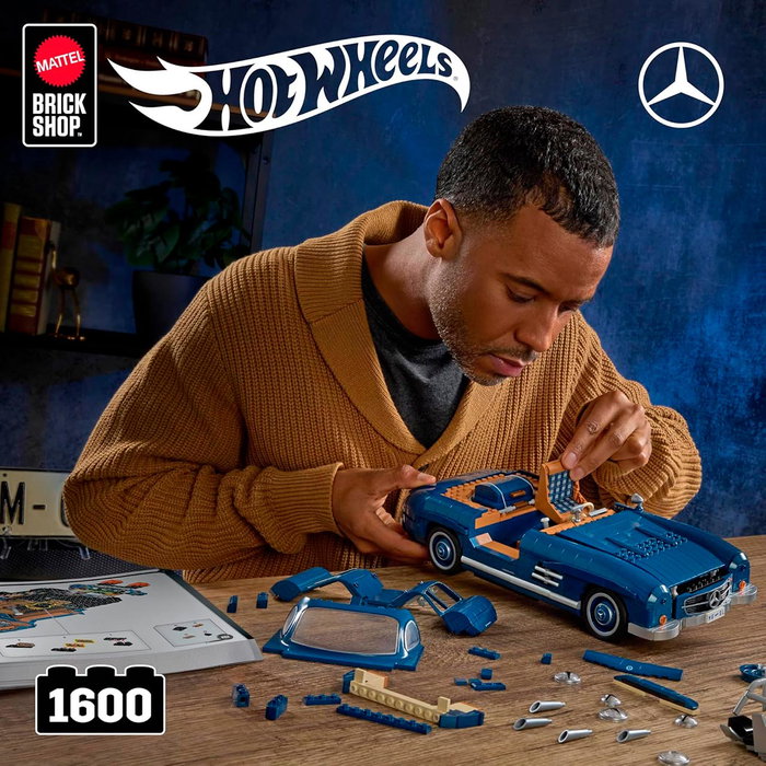 Mattel Hot Wheels Premium Mercedes-Benz 300 SL Gullwing Set de Construcción 1:12 Mattel Hot Wheels Premium Mercedes-Benz 300 SL Gullwing Set de Construcción 1:12