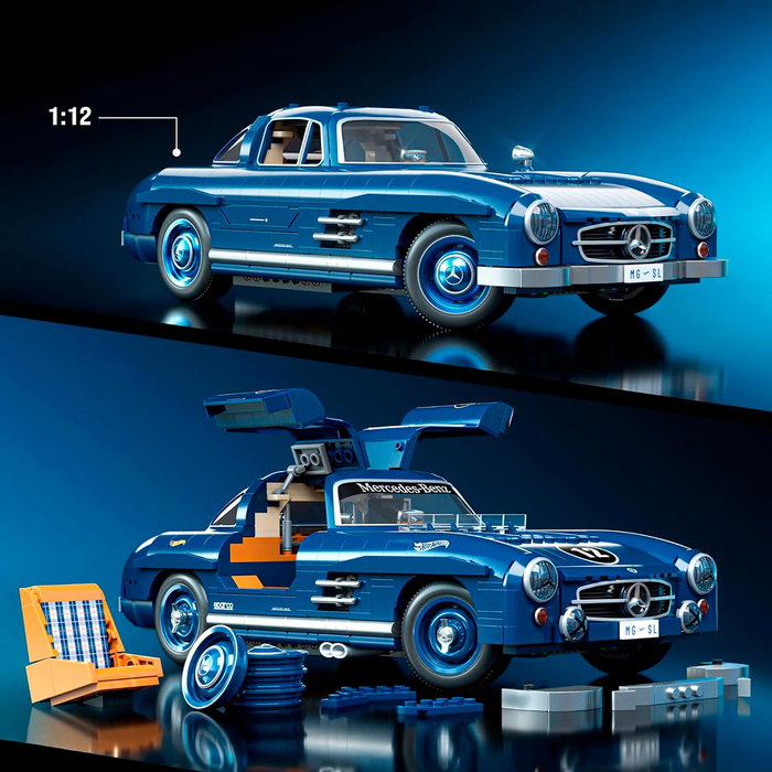 Mattel Hot Wheels Premium Mercedes-Benz 300 SL Gullwing Set de Construcción 1:12 Mattel Hot Wheels Premium Mercedes-Benz 300 SL Gullwing Set de Construcción 1:12
