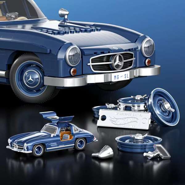 Mattel Mercedes 300SL Coche para Construir Hot Wheels Premium, 1500 Piezas, Escala 1:12 Mattel Mercedes 300SL Coche para Construir Hot Wheels Premium, 1500 Piezas, Escala 1:12
