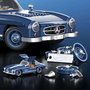 Mattel Mercedes 300SL Coche para Construir Hot Wheels Premium, 1500 Piezas, Escala 1:12