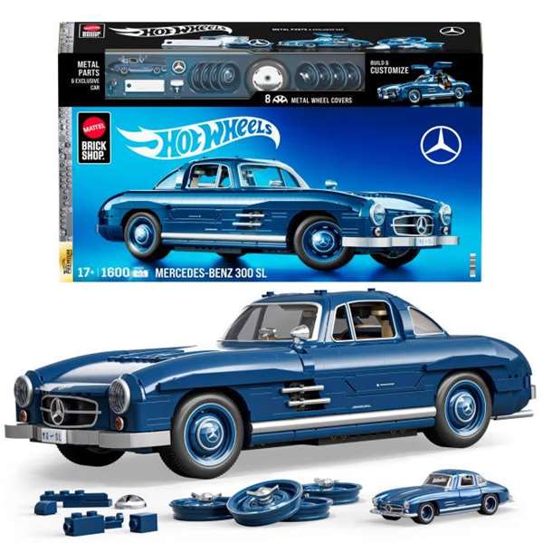Mattel Mercedes 300SL Coche para Construir Hot Wheels Premium, 1500 Piezas, Escala 1:12 Mattel Mercedes 300SL Coche para Construir Hot Wheels Premium, 1500 Piezas, Escala 1:12