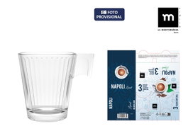 La Mediterranea Set de 3 Tazas de Café Napoli Lineal 8 cl (Pack de 24 Cajas)bu