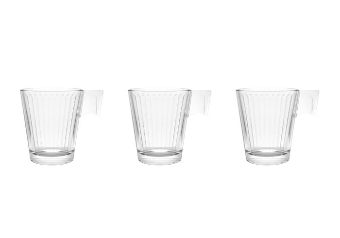 La Mediterranea Set de 3 Tazas de Café Napoli Lineal 8 cl (Pack de 24 Cajas)bu