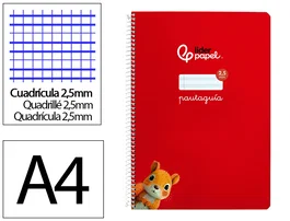 Liderpapel Cuaderno espiral Pautaguía tapa dura rojo A4
