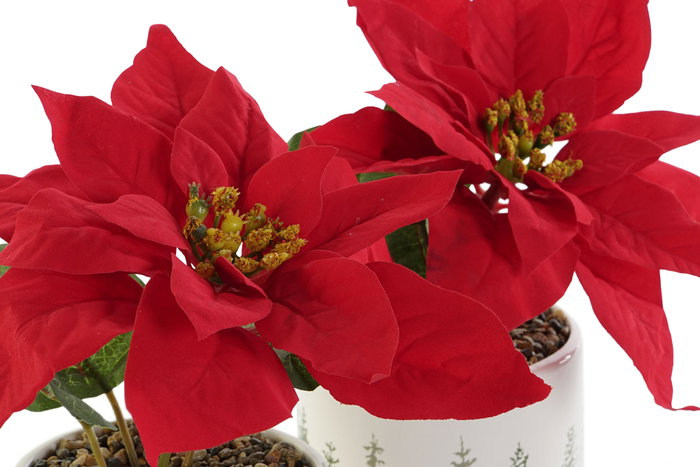 Maceta DKD Home Decor Blanco Rojo 10.5 x 20 x 10.5 cm (12 Unidades) Dolomita y PP Maceta DKD Home Decor Blanco Rojo 10.5 x 20 x 10.5 cm (12 Unidades) Dolomita y PP