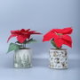 Maceta DKD Home Decor Blanco Rojo 10.5 x 20 x 10.5 cm (12 Unidades) Dolomita y PP