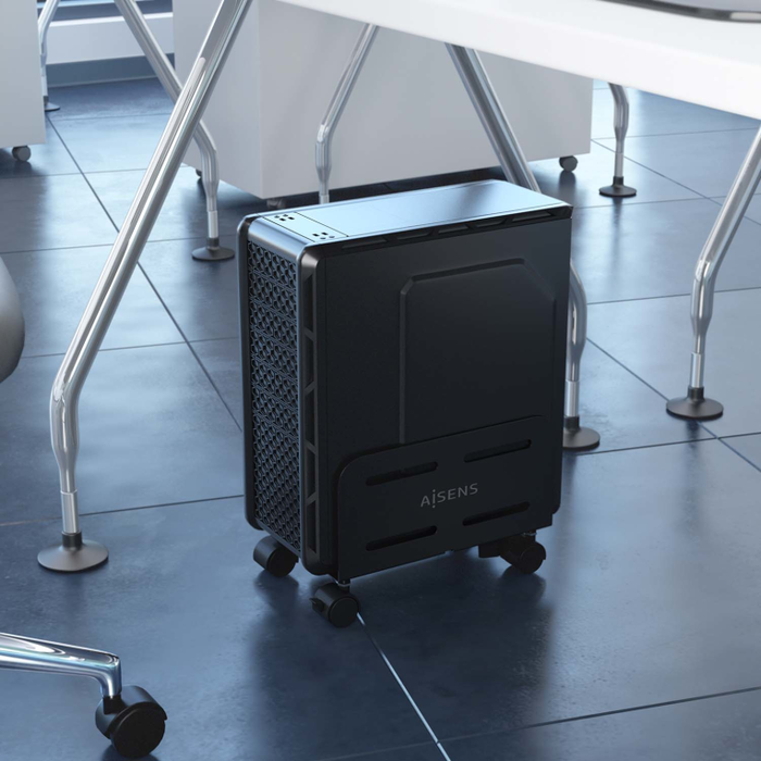 Aisens Soporte Metálico Ajustable de Suelo para CPU Negro MPC06-207