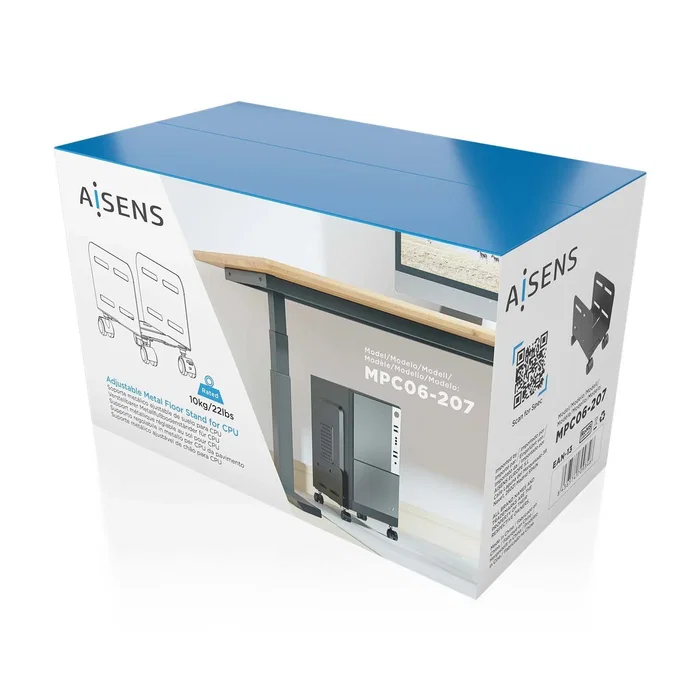 Aisens Soporte Metálico Ajustable para CPU Negro MPC06-207