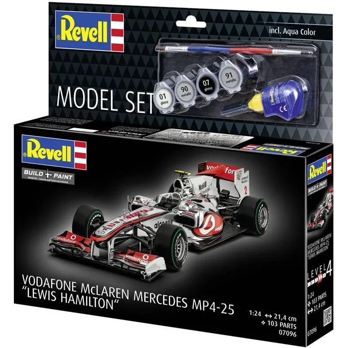 Revell Kit de modelismo AABYL26925 McLaren Mercedes MP4-25 Lewis Hamilton Fórmula 1 con pegamento, pinturas y accesorios