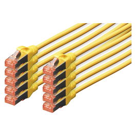 Digitus Cable de Red CAT 6 S/FTP Patchkabel, 10 Unidades, 3m, Amarillo