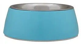 Freedog Comedero Azul de Melamina e Inoxidable L 19 cm - 520 mL