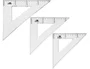 Liderpapel Escuadra 25 cm Plástico Cristal Transparente Biselada Graduada Escala Milímetros