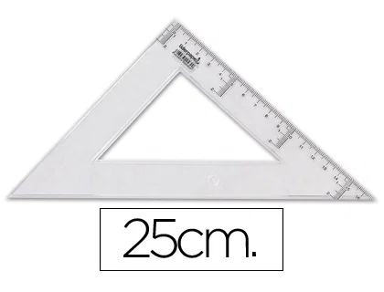Liderpapel Escuadra 25 cm Plástico Cristal Transparente Biselada Graduada Escala Milímetros Liderpapel Escuadra 25 cm Plástico Cristal Transparente Biselada Graduada Escala Milímetros