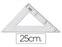 Liderpapel Escuadra 25 cm Plástico Cristal Transparente Biselada Graduada Escala Milímetros