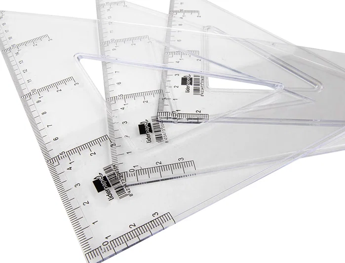 Liderpapel Escuadra 25 cm Plástico Cristal Transparente Biselada Graduada Escala Milímetros Liderpapel Escuadra 25 cm Plástico Cristal Transparente Biselada Graduada Escala Milímetros