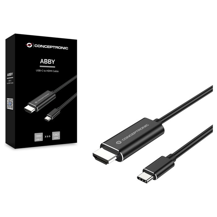 Conceptronic Adaptador USB-C a HDMI, Compatible 4K a 30Hz, Longitud del Cable 2.00m