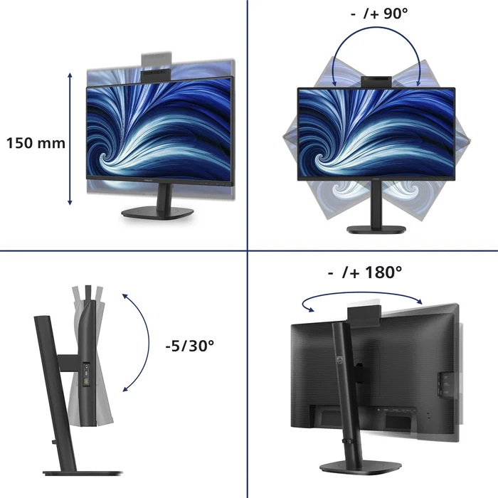 Philips 24B2N3200JH Monitor Profesional 23.8 pulg. Full HD IPS 120 Hz con Webcam