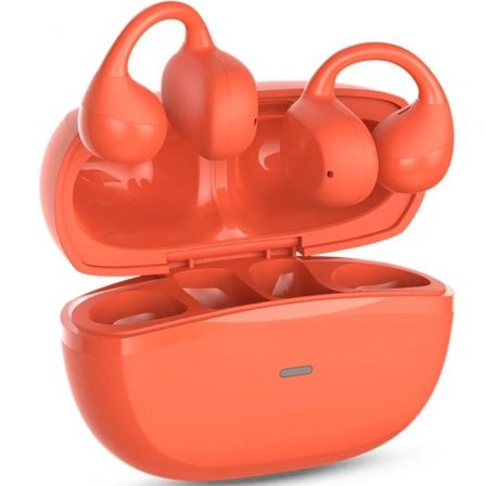 Spc Auriculares Bluetooth Boost Clip con Estuche de Carga, Autonomía 6h, Rojos