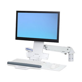Ergotron StyleView Brazo de Monitor Sit-Stand con Soporte para Tastatur para LCD de hasta 61 cm (24 Pulgadas), 13.2 kg, VESA 75x75/100x100, Blanco