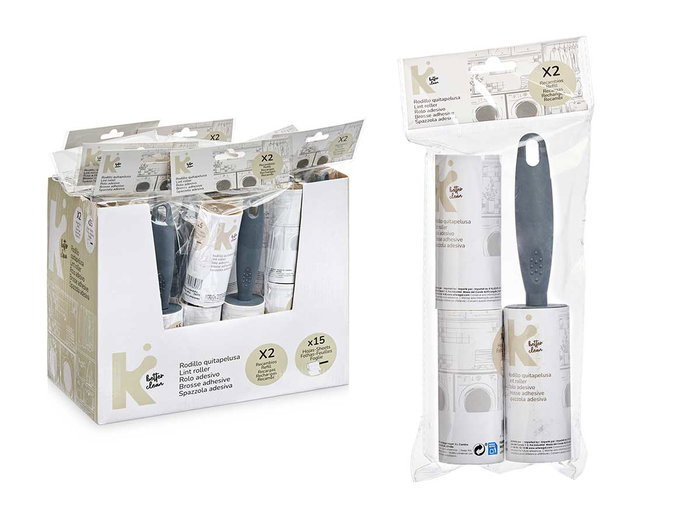 Arte Regal Set Quitapelusa - Rodillo 2 Recambios 15 Hojas 21,5x4x4 cm Recambio 10x4x4 cm (Set de 24)
