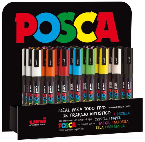 Marcador T.Opaca No Perm. Uni Posca 0,9 (Pc-3M/3D) Expositor De 36 (17 Col.) Marcador T.Opaca No Perm. Uni Posca 0,9 (Pc-3M/3D) Expositor De 36 (17 Col.)