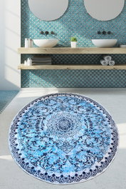 Mijölnir Alfombrilla de Baño 120x120 cm, Poliéster, Antibacteriana, Antideslizante, Lavable a Máquina, Suave y Confortable