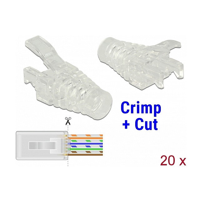 DeLOCK 86455 Cubiertas protectoras para conectores RJ45 Crimp+Cut, 20 unidades DeLOCK 86455 Cubiertas protectoras para conectores RJ45 Crimp+Cut, 20 unidades