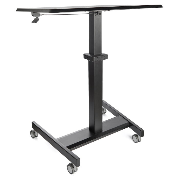 StarTech.com Escritorio de Pie Portátil con Ruedas, Ajuste de Un Toque 750-1200 mm, Soporta 30 kg, Negro, para Ordenador o Portátil, Forma Rectangular 600 x 800 mm