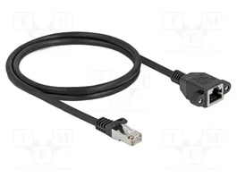 DELOCK Prolongador Ethernet S/FTP Cat 6a 1m Negro