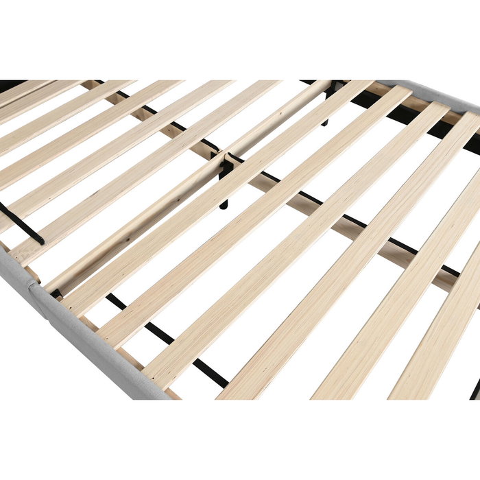 DKD Home Decor Cama de Poliéster Gris Claro con Colchón 150x200