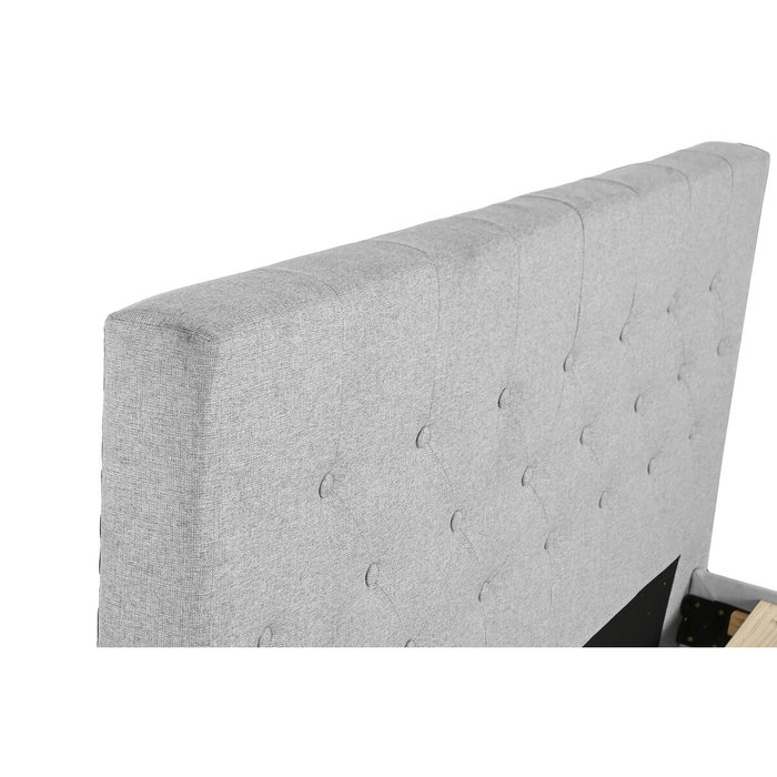 DKD Home Decor Cama de Poliéster Gris Claro con Colchón 150x200
