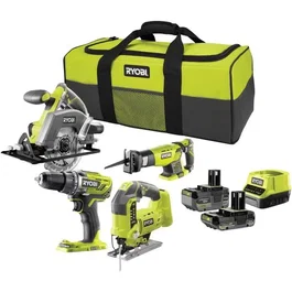 Ryobi RCK184C-242S Set 4 Herramientas Inalámbricas Taladro Sierras Calar Sable 2 Baterías 2Ah 4Ah