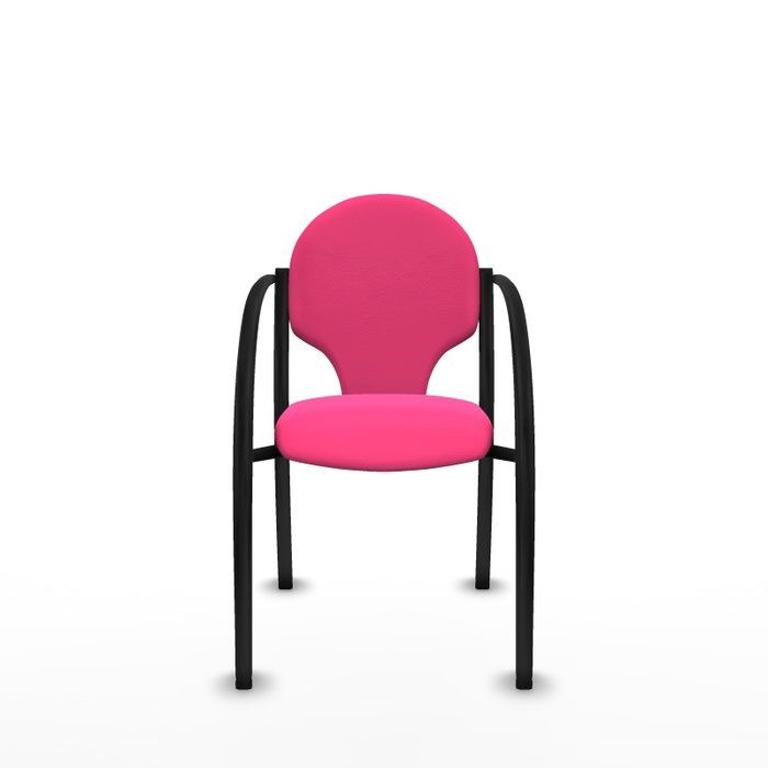PIQUERAS Y CRESPO Silla Hellín tapizada en similpiel color Rosa con brazos fijos