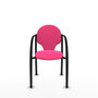 PIQUERAS Y CRESPO Silla Hellín tapizada en similpiel color Rosa con brazos fijos
