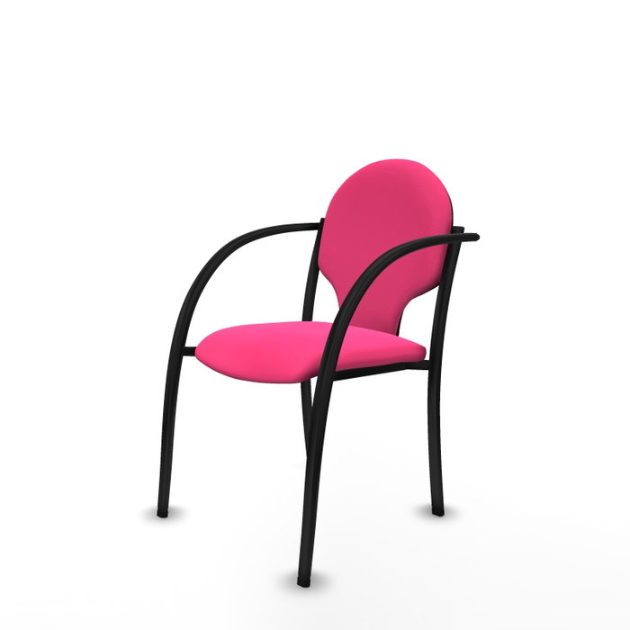 PIQUERAS Y CRESPO Silla Hellín tapizada en similpiel color Rosa con brazos fijos