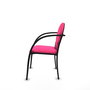 PIQUERAS Y CRESPO Silla Hellín tapizada en similpiel color Rosa con brazos fijos