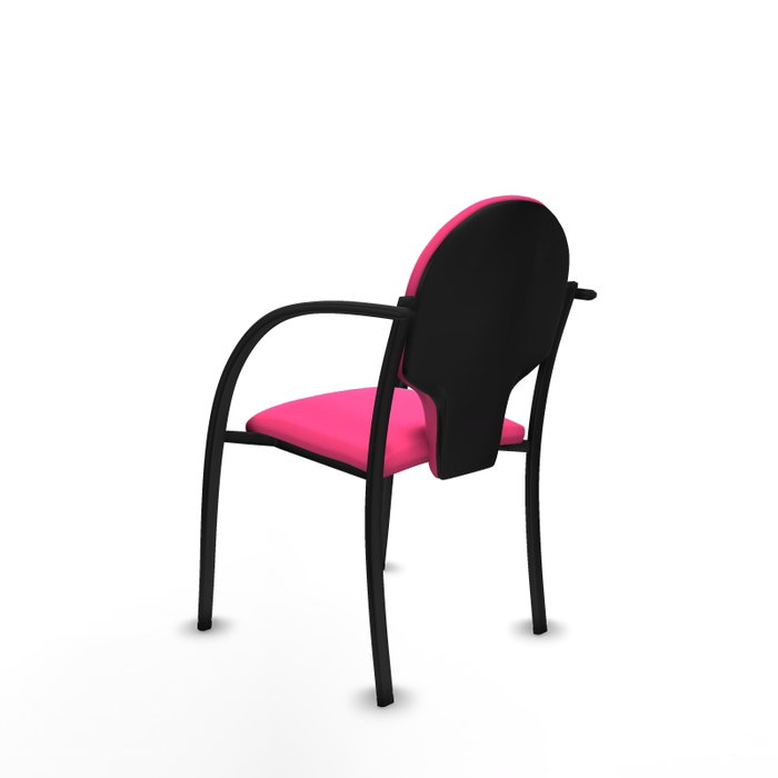 PIQUERAS Y CRESPO Silla Hellín tapizada en similpiel color Rosa con brazos fijos