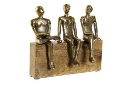 DKD Home Decor Figura de Personas en Mango y Aluminio Dorado