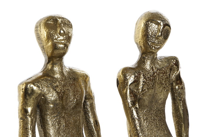 DKD Home Decor Figura de Personas en Mango y Aluminio Dorado