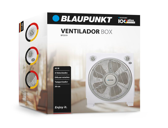 Blaupunkt Box Fan BP2019 Ventilador de Suelo 45W 30cm