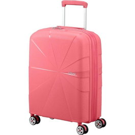 American Tourister Starvibe Spinner Expansible - Maleta de Cabina con 4 Ruedas Dobles, 55x40x20 cm (Expandible a 23 cm), 37/41 L, Color Coral